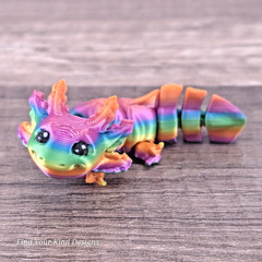 Mini Axolotl 3D Printed Articulated Flexi Fidget Desk Pet Toy 2.5 Inch