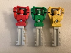 Lot of 3 Power Rangers Super Megaforce Keys Mystic Force Red Green Yellow 2013