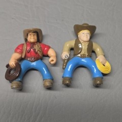 Lincoln Logs Cowboy Western Figures Lot of 4 Rancher Lasso Roper Toys Vintage