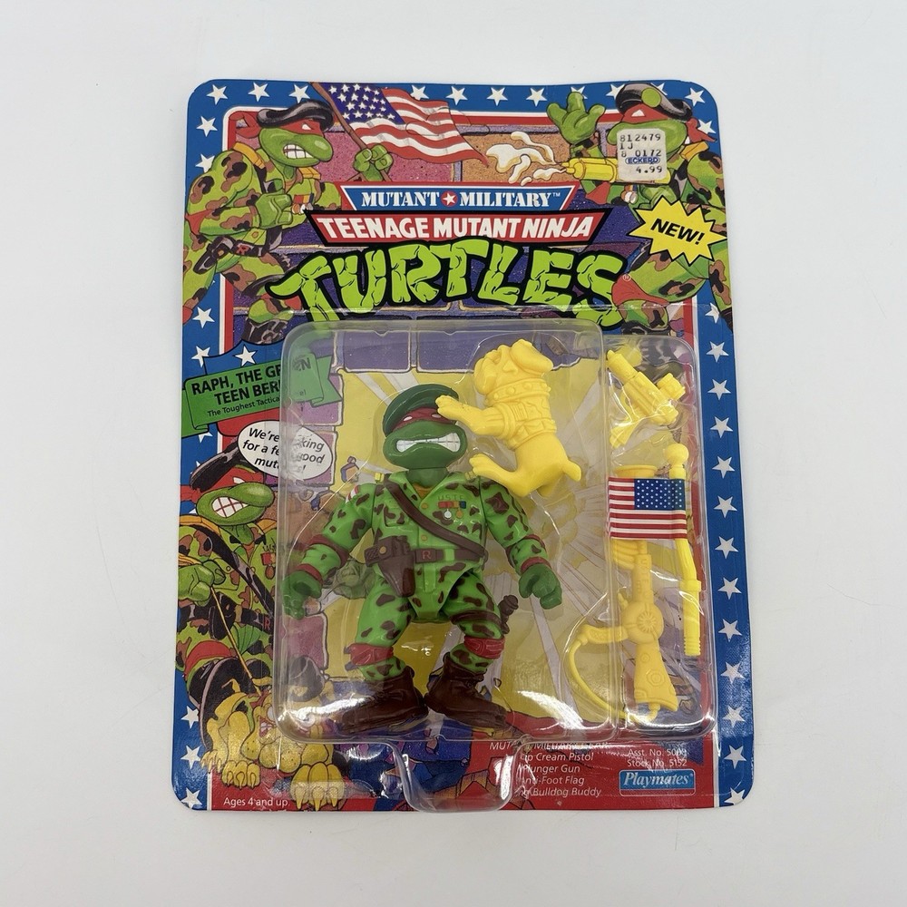 Raph The Green Teen Beret TMNT Mutant Military 1991 Playmates Figure NEW SEALED