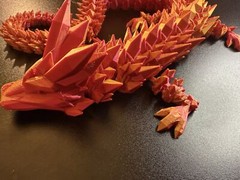 Articulated Crystal Dragon 23inch Red/Gold