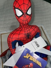 Marvel Spider-Man Fleece Throw Blanket with An Attached Plush Toy Brand New NWT