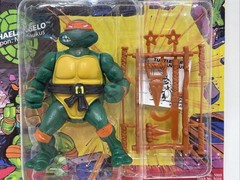 TMNT Michaelangelo Soft Head 1988 Playmates MOC 10 Back Unpunched Fan Club Flyer