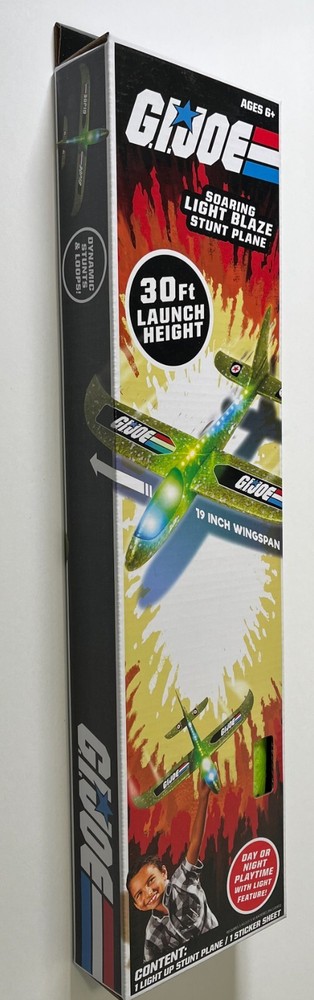 G.I.JOE 1 LIGHT UP STUNT PLANE-30 FT LAUNCH HEIGHT-19 IN. WINGSPAN (Brand New)