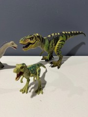 Vintage Dinosaur Toys Lot of 16 Mixed Rubber and Plastic Dino Figures