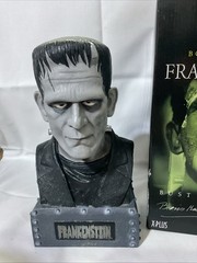 Frankenstein Bust Coin Bank Boris Karloff Silver Screen Version X-Plus 11.5”
