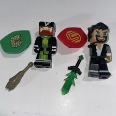 K50 Tube Heroes Action Figures Lot of 2 & Accessories Jazwares 2015 Sword Shield