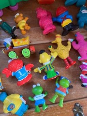 Large Mixed Lot of Plastic Rubber Vinyl Barney Sesame Street TV Character Play