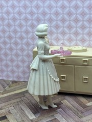 1:24 1950 Dollhouse Hostess Homemaker Inspired by Marx with Flamingo Platter