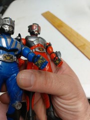 Karmen Rider BLUE KNIGHT and RED FIGURE As Shown R42 6 Inch Lot Of 2