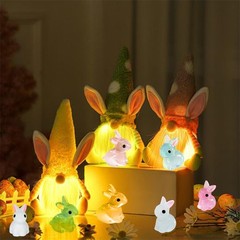 Complete 36-Piece Easter Mini Animals Set – Pastel Resin Rabbits, Eggs, Chickens