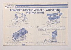 G.I. Joe 1983 Armed Missile Vehicle Wolverine Original Instructions Blueprints