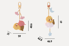 Kakao Friends Choonsik Figure Keyring Keychain Bag Charm Yarn Moon Cloud