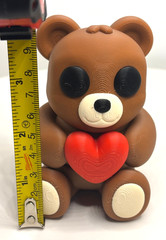 Cute 3D Printed Flexible Teddy Bear with Heart “Honey” – Valentine’s Day Gift