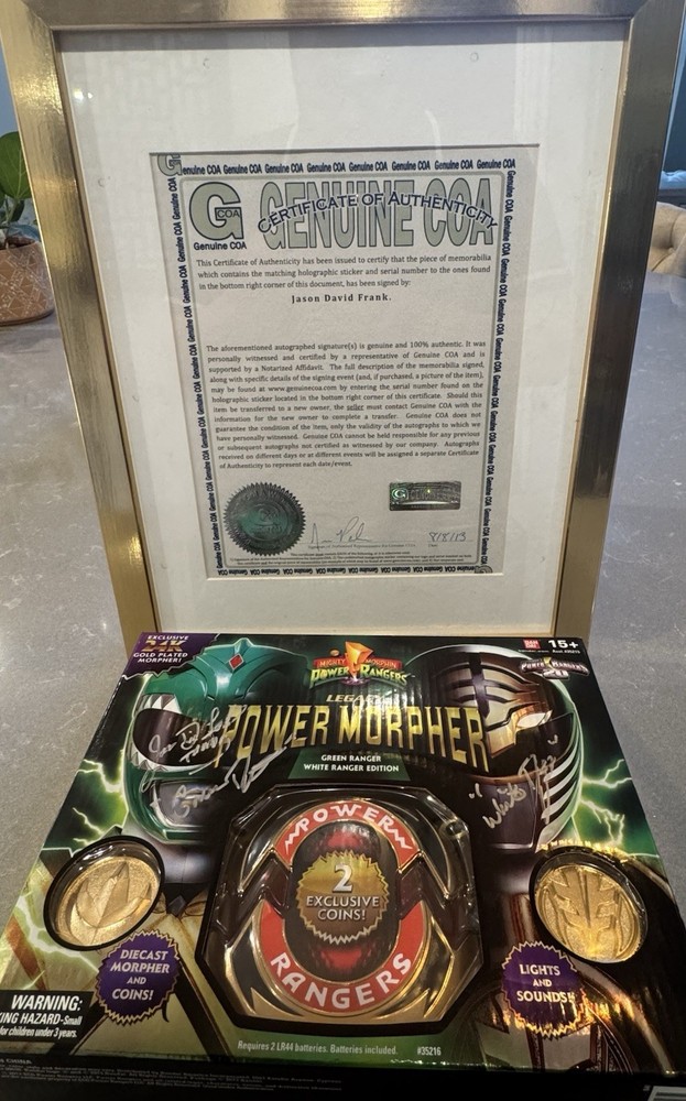 RARE Autographed Legacy Power Morpher Green/White Ranger Jason David Frank COA