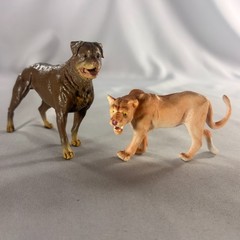 Lot of 7 Toy Animal Figures tiger lion leopard rhino dog terra brooklyn lollipop
