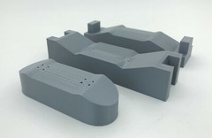 3D Printed DIY Fingerboard Mold 40mm Wide Silver PLA Plastic