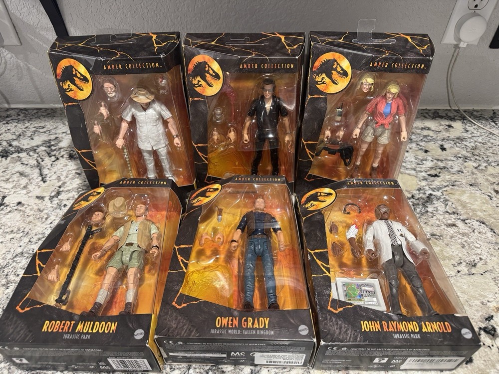 Jurassic Park Amber Collection Figure Lot – Muldoon, Sattler, Arnold, Hammond +