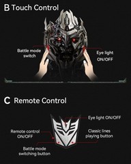 Megatron English Voice-controlled Wearable 1/1 Helmet With Led Eye Halloween 1pc