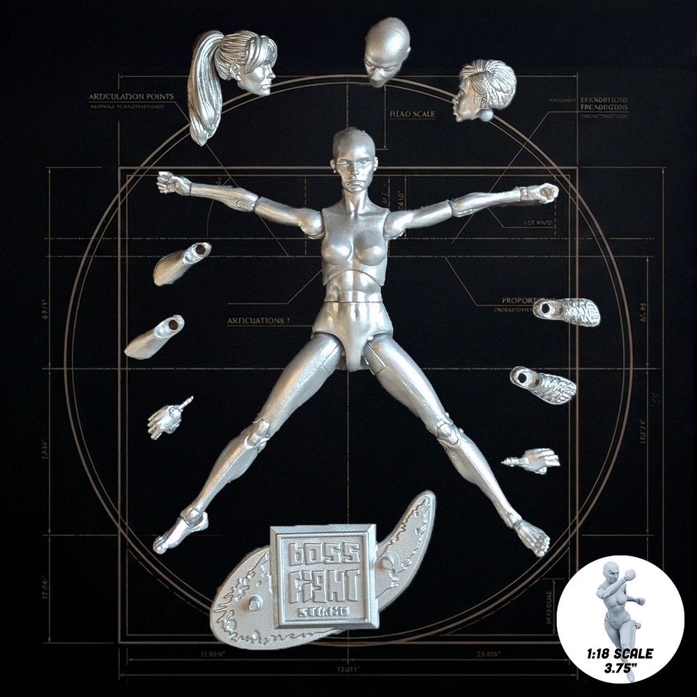 Vitruvian H.A.C.K.S. Character Blanks Chrome Female 1:18 Scale Action Figure