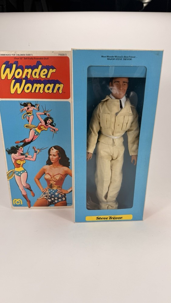 WONDER WOMAN DOLL ACTION FIGURE 1976 MEGO CORP VINTAGE STEVE TREVOR 12″ NIB