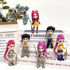 6pcs Kpop Demon Hunters Figures Set Rumi Mira Zoey PVC Action Model Toys Gift