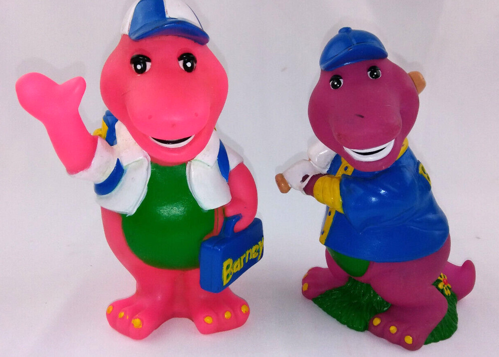 2 Barney The Purple Dinosaur Batter Up Baseball Coin/Piggy Bank Back to School