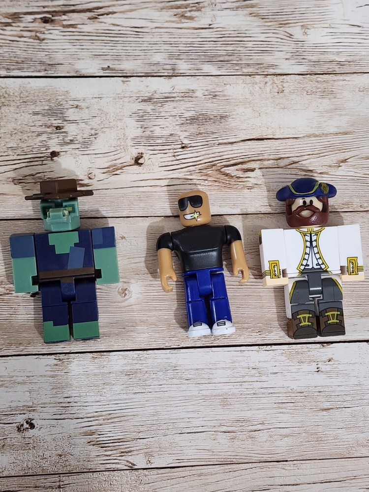 Roblox Toys Action Figures Lot Of 3 Figures Characters Pirate Bald Green Hat