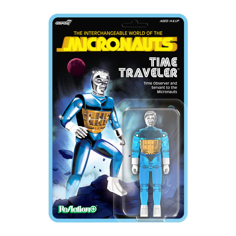 Super7 Micronauts ReAction W3 Time Traveler (Translucent Blue)
