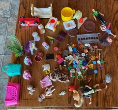 Vintage Mixed Lot Of Toys From Toy Box 1980’s+Shopkins*Ken Head*Playmobile*Pony
