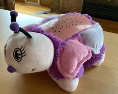 Dream Lites Pillow Pets Butterfly Pink Purple Light-Up Nightlight Stars Pattern