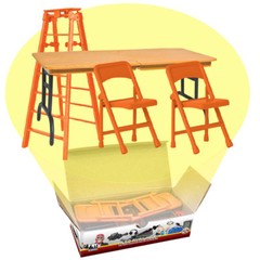 ULTIMATE Ladder, Table & Chairs Orange Playset For WWE & AEW Wrestling Figures