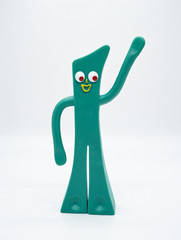 Gumby Bendable Figure Collection Gumby,Pokey,Prickle, Goo & 2 Blockheads RARE!!!