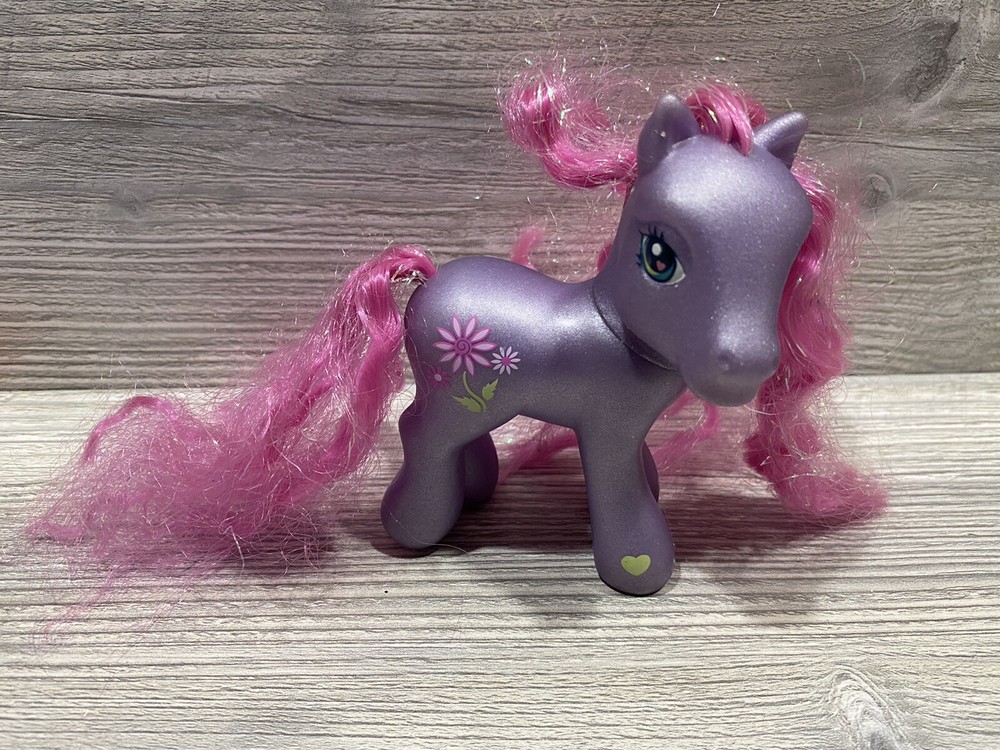 MY LITTLE PONY G3 PURPLE PETAL BLOSSOM CUSTOM CURLY LONG PINK TINSEL HAIR***