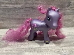 MY LITTLE PONY G3 PURPLE PETAL BLOSSOM CUSTOM CURLY LONG PINK TINSEL HAIR***