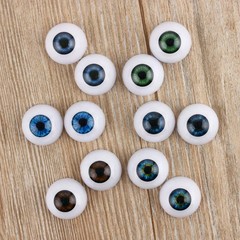 1pair Realistic Half Round Hollow Back Fake Eyes Eyeballs DIY Halloween Prop
