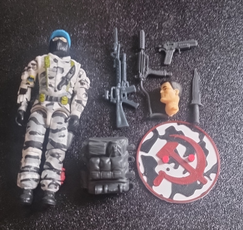 GI Joe Black Major Soviet Shockwave Figure New Plus Bonus and Custom Stand