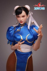 1/6 Chun Fighter Female Head Sculpt Movable Eyes For 12″ PHICEN Hot Toys Figure