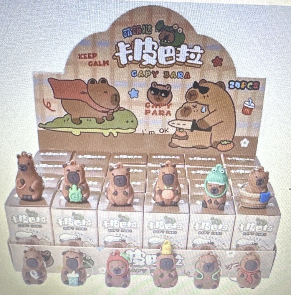Capybara Figure Blind Box Anime Capibara Figures Doll Keychain Pendant.