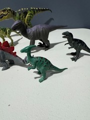 Vintage Dinosaur Toys Lot of 16 Mixed Rubber and Plastic Dino Figures