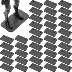 EBCO 50 Pieces Plastic Action Figure Display Stand Base ,Multi-Peg Model Support