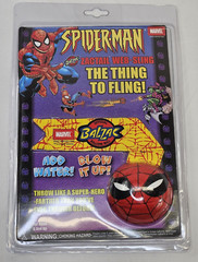 Vintage Spiderman Toy Web Shooter Water Ball 2001 Marvel Catpro Balzac NOS