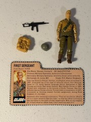 GI Joe 1983 Duke First Sergeant Figure with File Card Weapons Original Parts