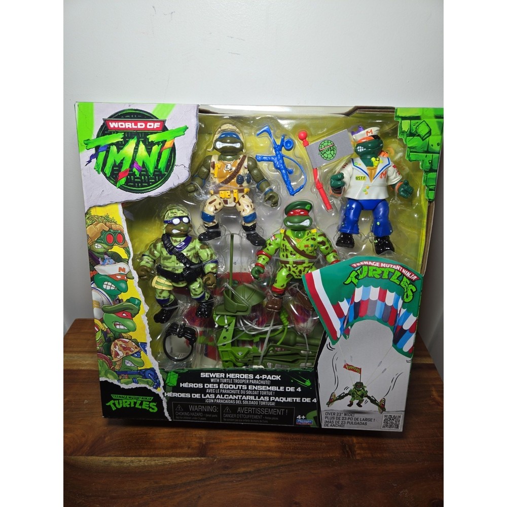 World of TMNT: Playmates Toys 2026 SEWER HEROES 4-PACK With PARACHUTE 4+ New