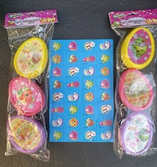 Shopkins Easter Basket (w/Blow Pop Lip Balms), Egg Decorating Kit, Plush Bank