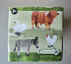 CollectA farm series new in box (shopworn). bull, calves, pig , piglet