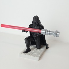 3D Printed Darth Vader Pen Holder with Custom Base & Lightsaber Pen – Red Blue