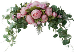 Wedding Arch Flowers, 30 Inch Rustic Artificial Floral Swag for Door Lintel, Gre