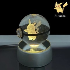 3D Pokémon Crystal Ball Night Light LED Lamp 50mm / 2″ Glass Statue