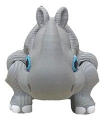 3D Printed Rammer Rhino Figure Mini – Articulated Animal